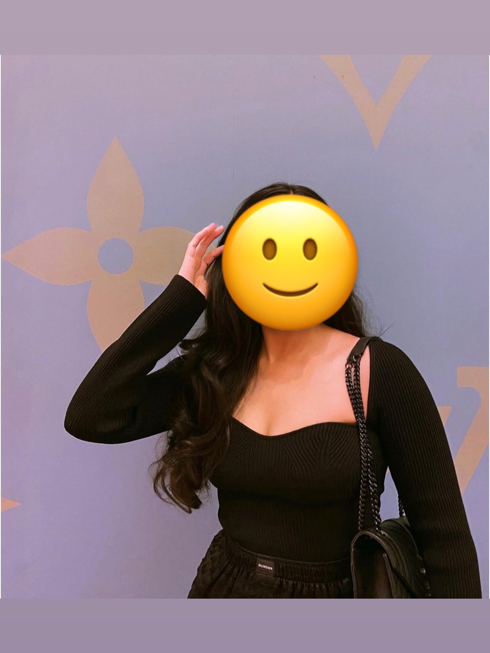 Black Ribbed Sweetheart Neck long sleeve top